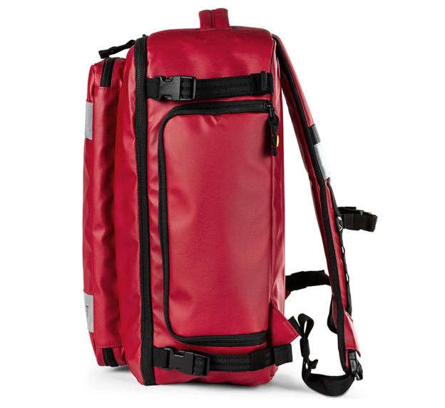 Contoured padded straps and HDPE/aluminum frame back panel on 5.11 Responder48 Med Pack 56718 | The Fire Center