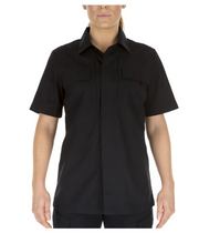 Front view of 5.11 Women’s Taclite® TDU® Short Sleeve Shirt in tactical navy (61025) | The Fire Center