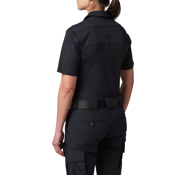 Side view highlighting breathable knit fabric underarms and ergonomic fit for mobility (61046)