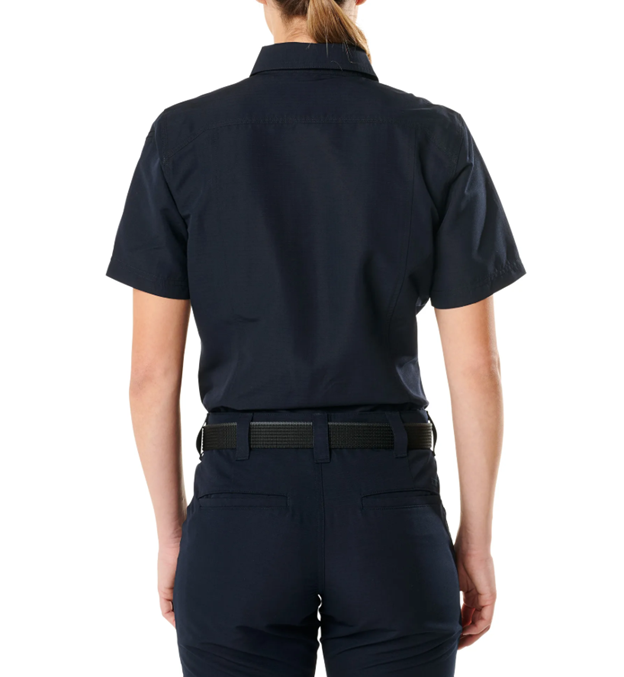 Rear view highlighting lightweight fit and structured uniform cut. 5.11 61314