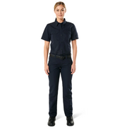 Front view of 5.11 Women’s Fast-Tac Short Sleeve Shirt showing chest pockets and button-down collar. (61314)