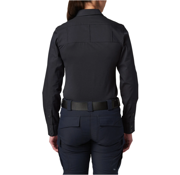 5.11 (62085) | Rear view highlighting dual fabric construction and breathable jersey lower body. | The Fire Center