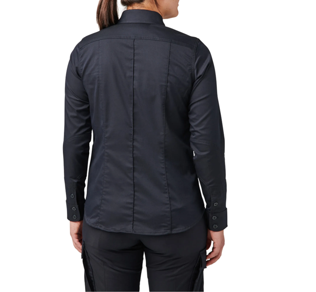 5.11 (62425) Rear view highlighting five sewn-in creases and shirt-tail hem. | The Fire Center