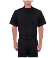 Blauer SS Zippered Polyester Shirt (8610-Z) with faux button front and pleated chest pockets| The Fire Center
