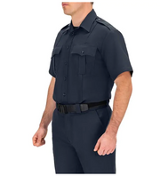 Close-up of moisture-wicking tropical-weight polyester Blauer uniform shirt 8610-Z| The Fire Center