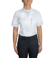 Firefighter wearing Women's Blauer SuperShirt with mic tab (8775W) | Tne Fire Center