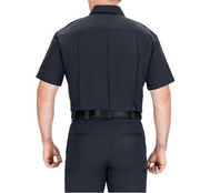 Firefighter wearing Blauer SuperShirt with mic tab| The Fire Center