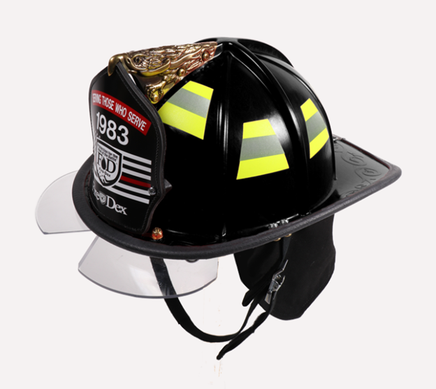 Fire-Dex 1910H254 Fire Helmet,Black,Traditional