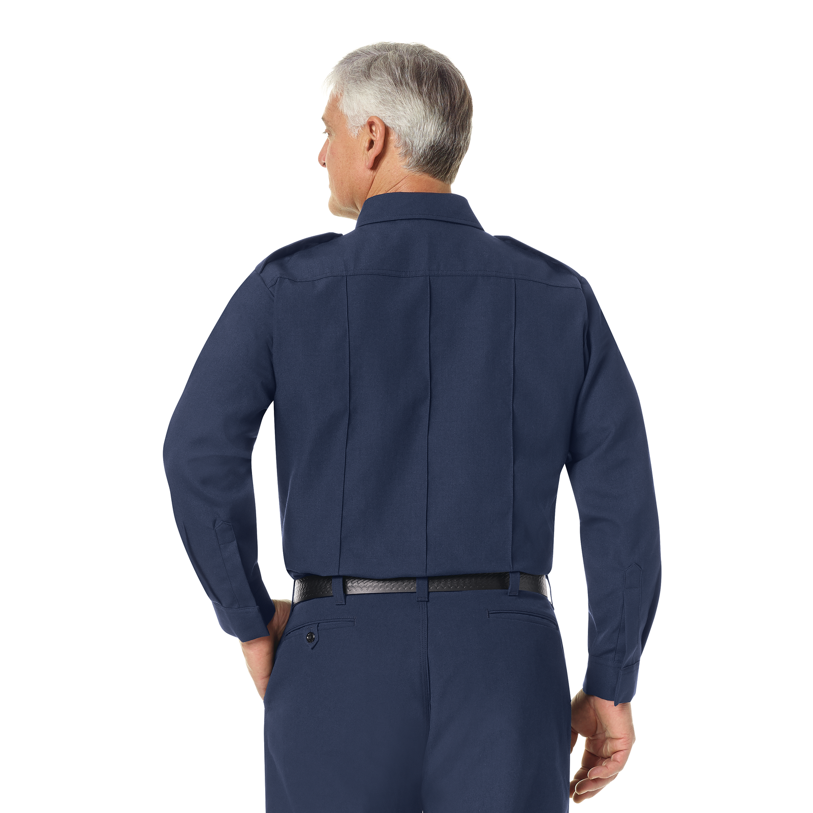 Workrite Men's Classic Long Sleeve Fire Chief Shirt (FSC4) | The Fire Center | Fuego Fire Center | Store | FIREFIGHTER GEAR | FREE SHIPPING | Made with durable, flame-resistant Nomex® IIIA fabric and autoclaved with our proprietary PerfectPress® process to give you a professional appearance that lasts. Lined, banded collars support collar brass. Double-needle stitching reinforces front placket.