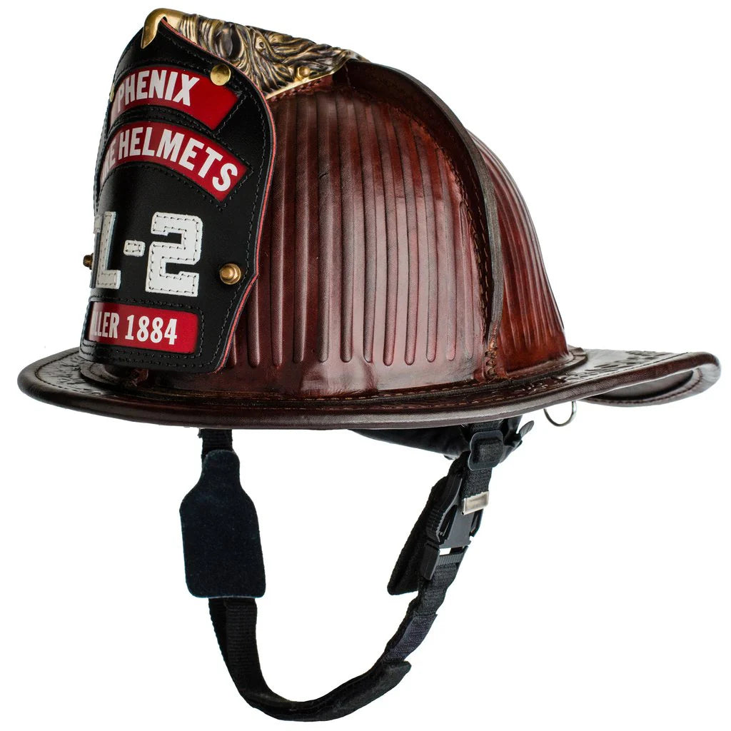 Phenix Technology TL2 Traditional Leather Miller Fire Helmet, NFPA 197