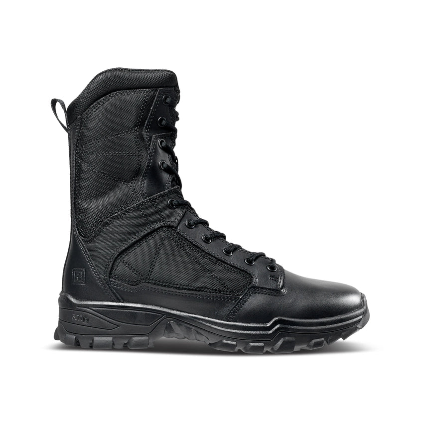 5.11 Tactical Fast-Tac 8-Inch Boot – black tactical boot with full-grain leather toe and slip-resistant sole, worn by firefighters, EMTs, and law enforcement. (12387) | The Fire Center