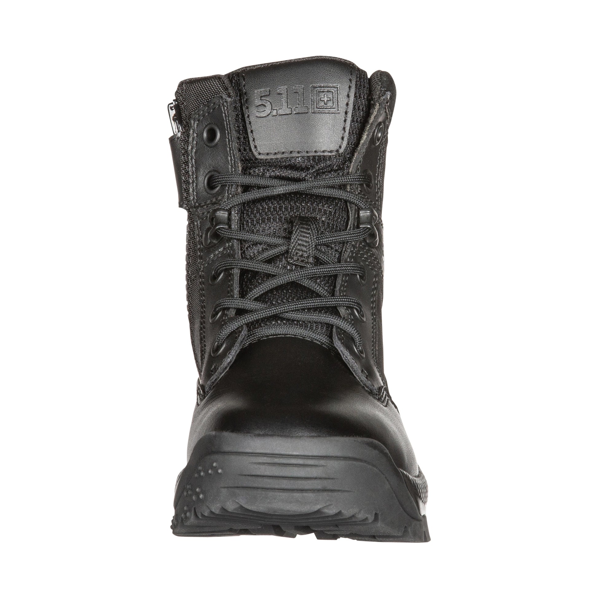 5.11 Tactical A.T.A.C.® 2.0 6-Inch Side Zip Boot – lightweight black tactical boot with suede toe, breathable tongue, and slip-resistant sole for law enforcement. (12394) | The Fire Center | Fuego Fire Center