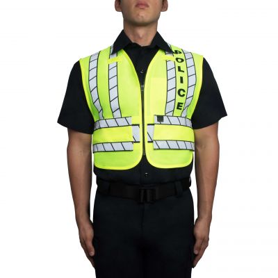 Blauer Zip-Front Breakaway Safety Vest (343) | The Fire Center | Fuego Fire Center | Store | FIREFIGHTER GEAR | US DOT requires public safety employees to wear garments certified to ANSI 107-2020 Type P Class 2 when working in any roadway. Blauer 4-point breakaway safety vests are designed to allow access to all your equipment.
