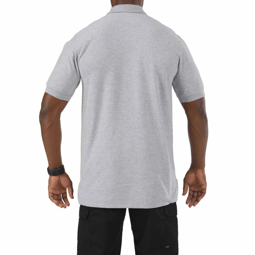 Back view of 5.11 Tactical Utility Polo – Durable, fade-resistant cotton/poly shirt for public safety professionals (41180) | The Fire Center