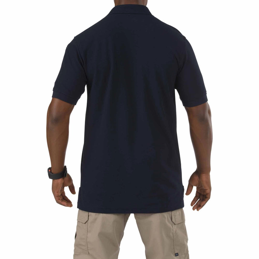 Back view of 5.11 Tactical Utility Polo – Durable, fade-resistant cotton/poly shirt for public safety professionals (41180) | The Fire Center