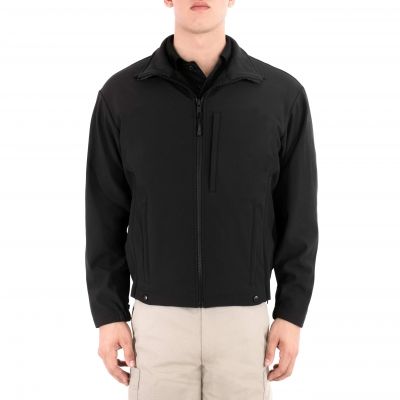 Front view of Blauer 4660 Softshell Fleece Jacket in dark navy| The Fire Center