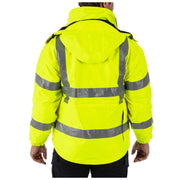 5.11 Tactical 3-in-1 Reversible High-Visibility Parka (48033) | The Fire Center | The Fire Store | Store | The Reversible High Vis 3-in-1 Parka™ offers superior weather protection and reliable, High Visibility performance. The reversible outer shell is standard patrol duty black, with ANSI/ISEA 107-2015 Type R&P, Class 3 Certified and 3M® Scotchlite.® reflective tape on the other side.