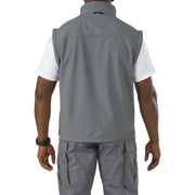 Back of 5.11 Valiant Softshell Jacket showing clean profile and weather-resistant bonded material (48167) | The Fire Center | Fuego Fire Center