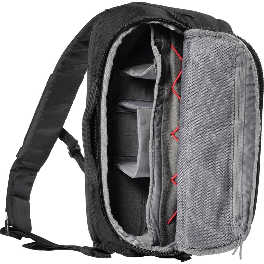 Open view of UCR Sling Pack with adjustable dividers and storage compartments for blowout kits (56298) | The Fire Center