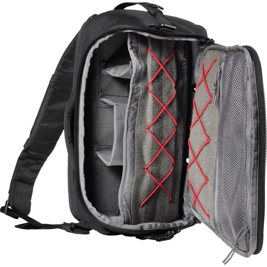 Open view of UCR Sling Pack with adjustable dividers and storage compartments for blowout kits (56298) | The Fire Center