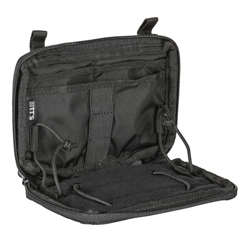 5.11 Tactical Flex Admin Pouch Interior view with 180° open access and slim organizer pockets (56429) | The Fire Center |