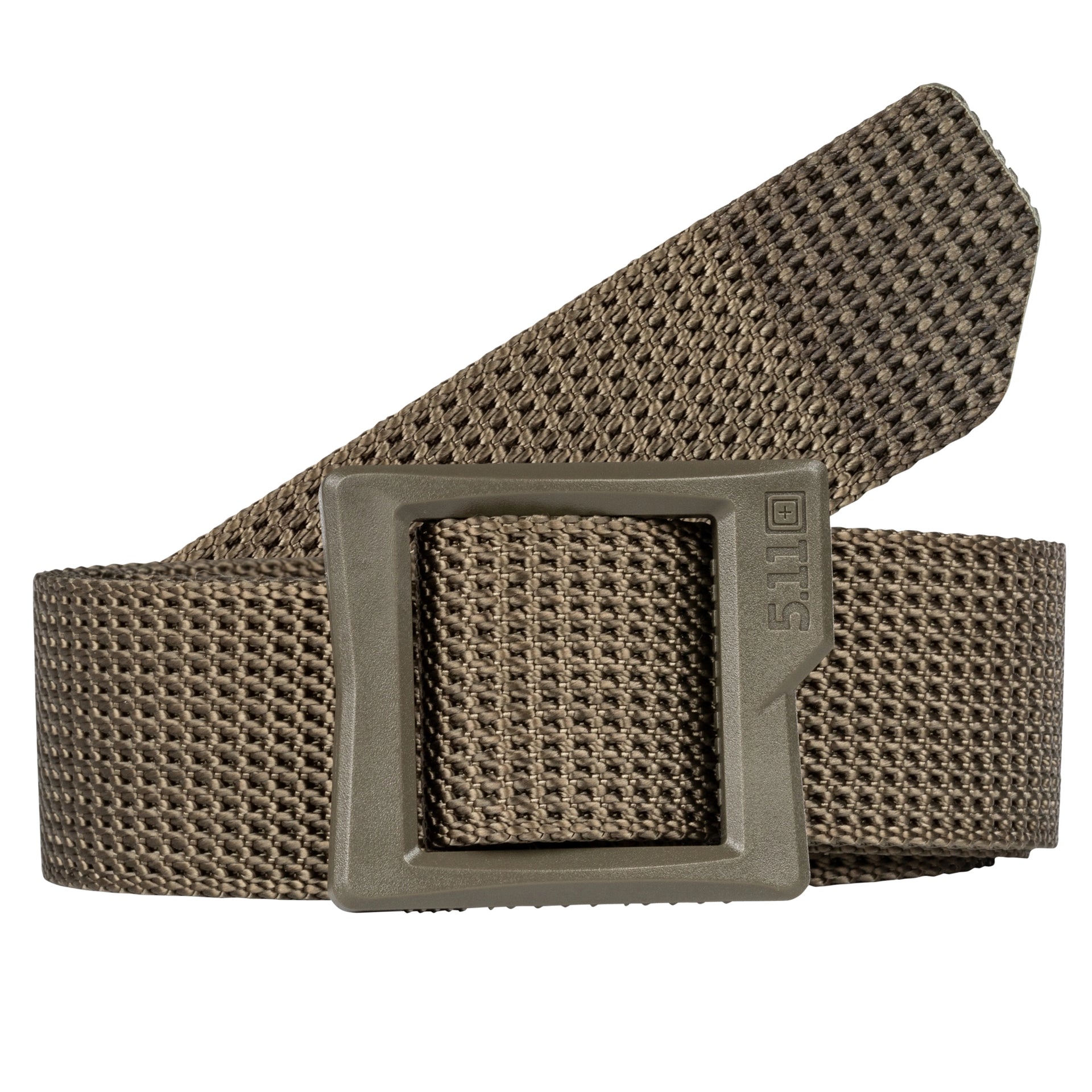 Front view of 5.11 Tactical TDU® Low Pro Belt showing custom buckle (56514) | The Fire Center | Fuego Fire Center |