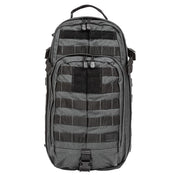 5.11 Tactical Rush Moab™ 10 Sling Pack 18L (56964) | The Fire Center | The Fire Store | Store | Part of the Rush Backpack series, the MOAB 10 is fully ambidextrous, high-performance sling pack loaded with tactical CCW utility. DIMENSIONS Main Compartment - 18.25" H x 9" L x 7.25" DFront pocket - 12.5” H x 8” L x 2” DTotal Capacity - 1,093cubic inch / 18-literWeight - 2.6 lbs