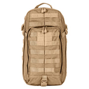 5.11 Tactical Rush Moab™ 10 Sling Pack 18L (56964) | The Fire Center | The Fire Store | Store | Part of the Rush Backpack series, the MOAB 10 is fully ambidextrous, high-performance sling pack loaded with tactical CCW utility. DIMENSIONS Main Compartment - 18.25" H x 9" L x 7.25" DFront pocket - 12.5” H x 8” L x 2” DTotal Capacity - 1,093cubic inch / 18-literWeight - 2.6 lbs