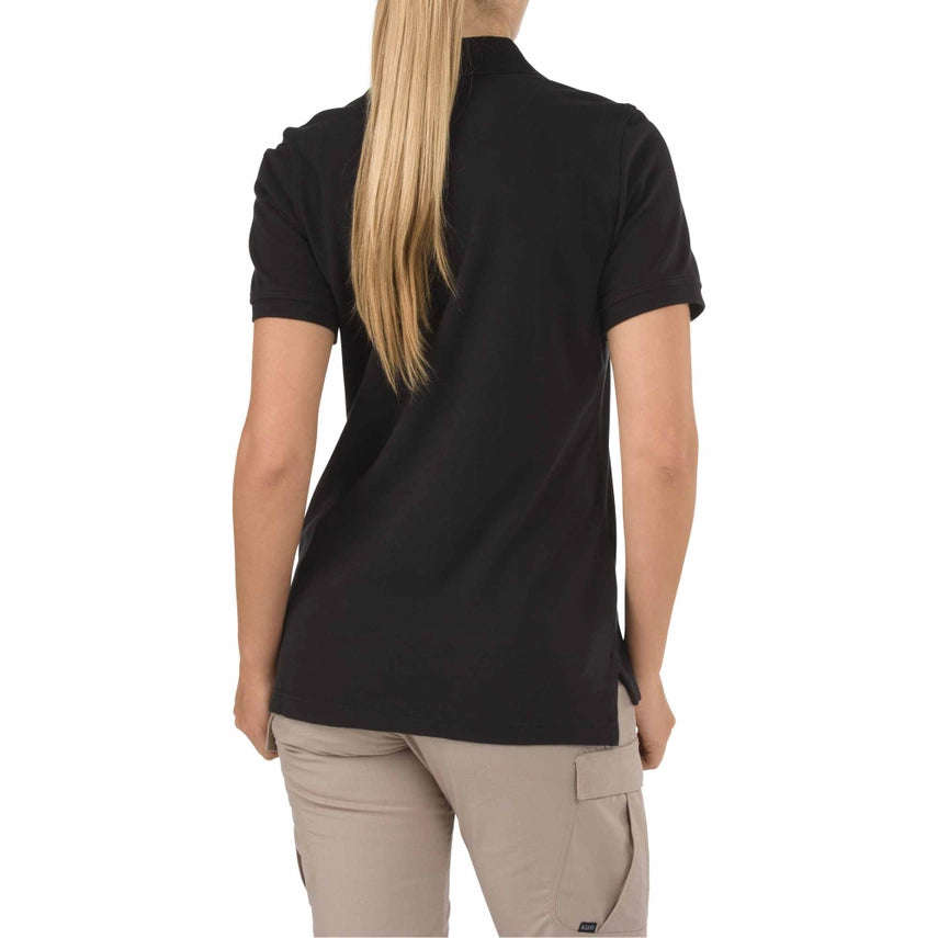 5.11 Tactical Women's Professional Short Sleeve Polo (61166) | The Fire Center | Back view of professional, wrinkle-resistant polo shirt.