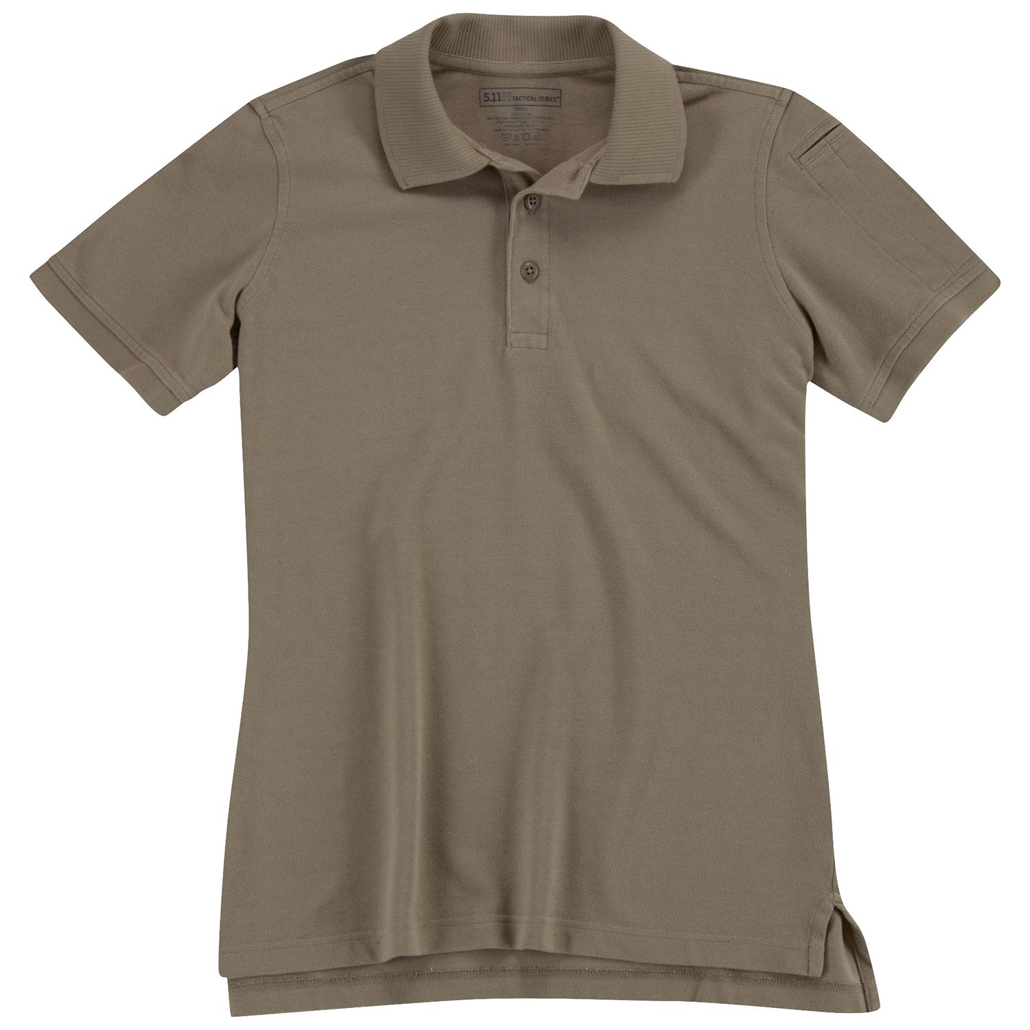 5.11 Tactical Women's Utility Short Sleeve Polo (61173)| Close-up of sleeve showing pen pocket and bartacked seam detail.