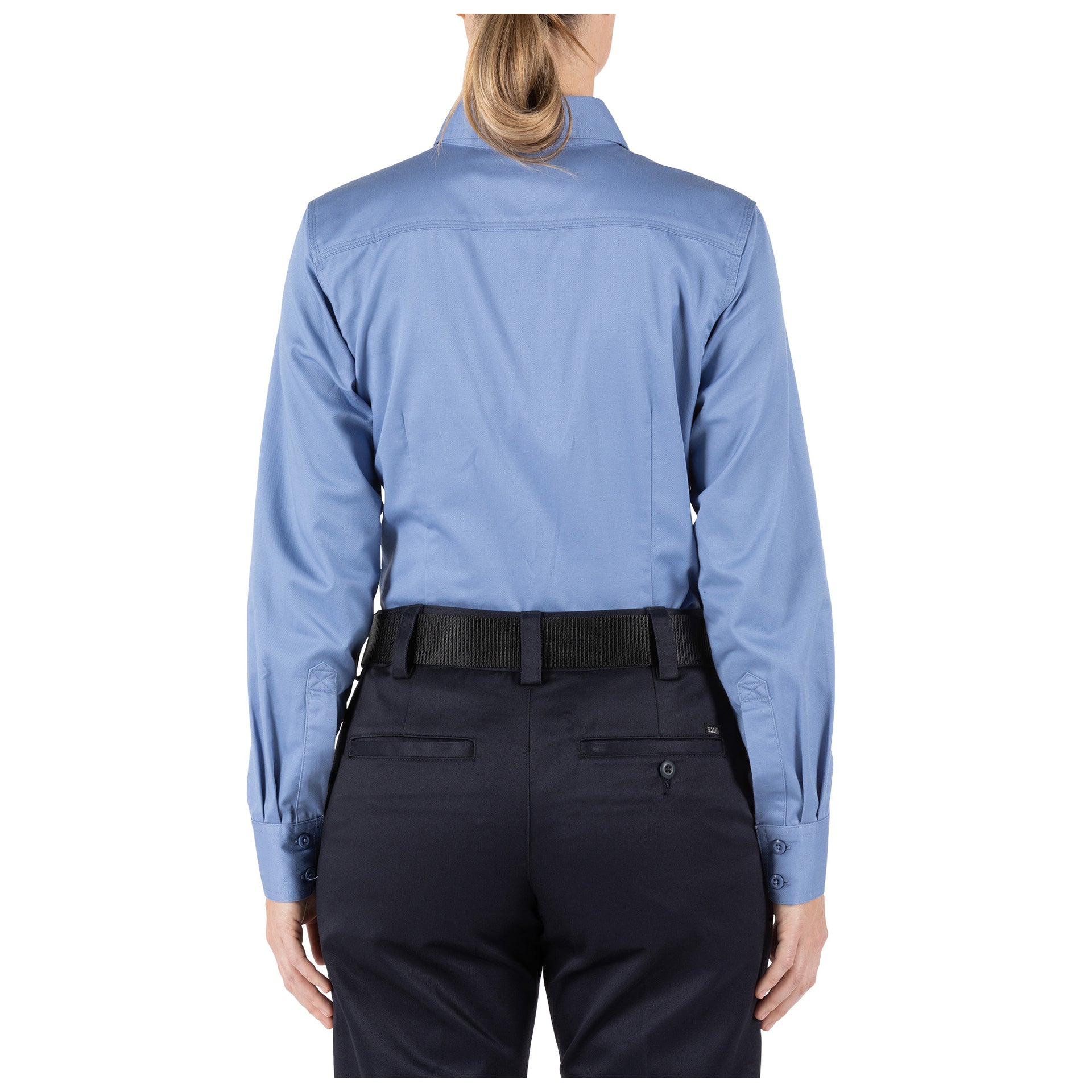 Rear view highlighting classic fit and professional silhouette. | 5.11 Tactical Women's Company Long-Sleeve Shirt (62399) |