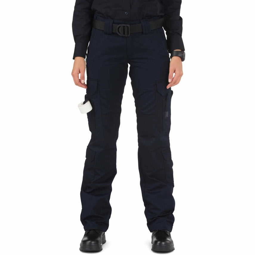 5.11 Tactical Women's EMS Pant (64301) | The Fire Center | The Fire Store | Store | FREE SHIPPING | Designed with direct feedback from EMS professionals worldwide, 5.11®'s EMS Pant is the best in the business featuring a self-adjusting waistband, fully gusseted inseam, and double-reinforced seat and knees. 65% polyester/35% cotton twill,