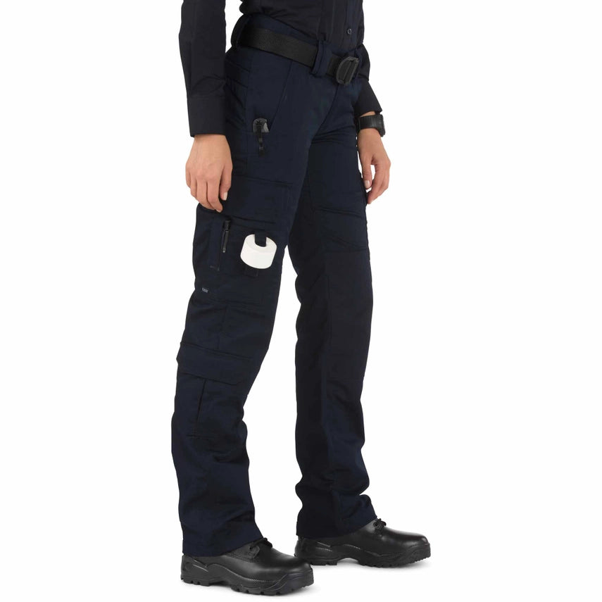 Side view showing thigh and calf cargo pockets 5.11 Tactical Women's EMS Pant (64301) | The Fire Center