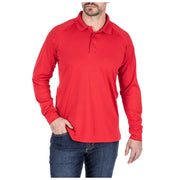 5.11 Tactical Performance Long Sleeve Polo (72049) | The Fire Center | Fuego Fire Center | Firefighter Gear | Made of jersey-knit 100% polyester fabric, the Performance Polo is wrinkle and shrink-resistant, snag-resistant, anti-odor, and has a stay-flat, no-roll collar.