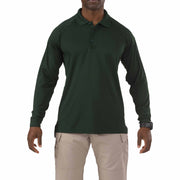 5.11 Tactical Performance Long Sleeve Polo (72049) | The Fire Center | Fuego Fire Center | Firefighter Gear | Made of jersey-knit 100% polyester fabric, the Performance Polo is wrinkle and shrink-resistant, snag-resistant, anti-odor, and has a stay-flat, no-roll collar.