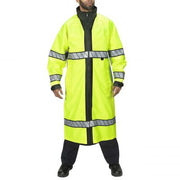 Blauer B.Dry Reversible Raincoat (736) | The Fire Center | Fuego Fire Center | Store | FIREFIGHTER GEAR | FREE SHIPPING | Featuring Blauer's WaterBlock technology, with its custom fit at your neck and cuffs to seal out water, our B.DRY® Reversible Raincoat is the ultimate in wet-weather protection out on the street.  Heavy-duty fabric will stand the test of time, and ANSI 107-2020 Type P Class 3 certification (Hi Vis side) means you'll meet the latest visibility standards.