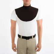 Blauer Mock Dickey displayed flat for fabric texture