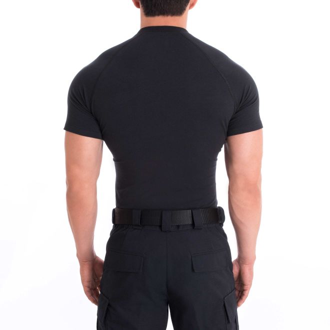 Blauer Compression Shirt (8120X) | The Fire Center | Fuego Fire Center | Store | FIREFIGHTER GEAR | FREE SHIPPING | Built with four-way stretch to move with you and regulate your body temperature. Super soft fabric with anti-odor and wicking technology. Wear it tight-fitting under your uniform and it will become your go-to shirt for staying cool and comfortable.
