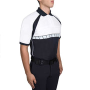 Blauer Colorblock Performance Polo 8133 front view with reflective piping| The Fire Center