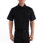 Blauer Performance Patrol Polo (8160) | The Fire Center | Fuego Fire Center | Store | FIREFIGHTER GEAR | A true dress polo designed for duty wear. Fast-drying, breathable, lightweight material with five-crease military styling and a sport collar, three-button placket and mic tab. No fade, no snag, no pill fabric keeps you looking good longer.