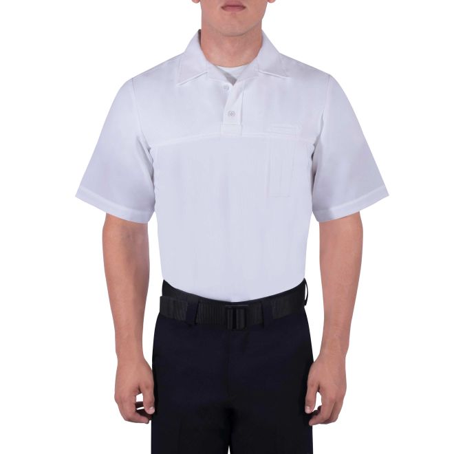Blauer Short Sleeve Polyester ArmorSkin Base Shirt (8372) | The Fire Center | Fuego Fire Center | firefighter Gear | The moisture-wicking stretch mesh provides quick-dry comfort and body temperature regulation. Advanced mobility will never be a problem with this uniform.