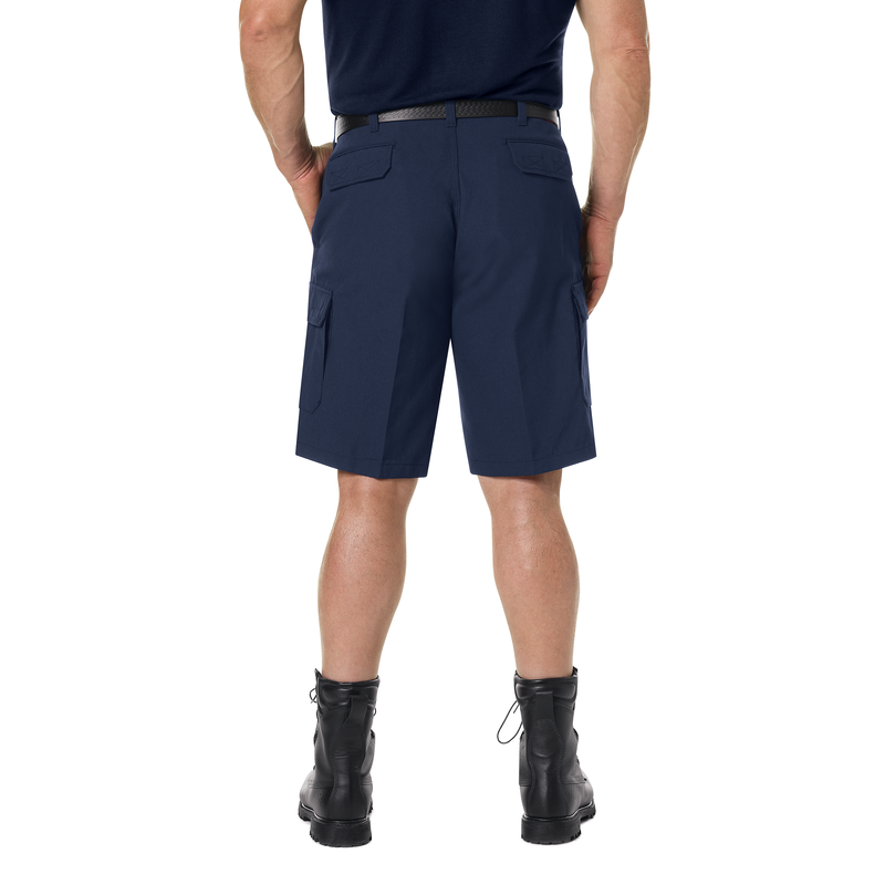 Workrite FR Cargo Shorts Classic 12-Inch (FP42) | The Fire Center | Fuego Fire Center | Store | FIREFIGHTER GEAR | Autoclaved with Workrite’s PerfectPress® process for a professional appearance. One piece fully finished waistband. Two slack-style front pockets. Two rear welt pockets with flaps and hook-and-loop closures. Two large cargo pockets with flaps and hook-and-loop flap closures. 12 inch Inseam.