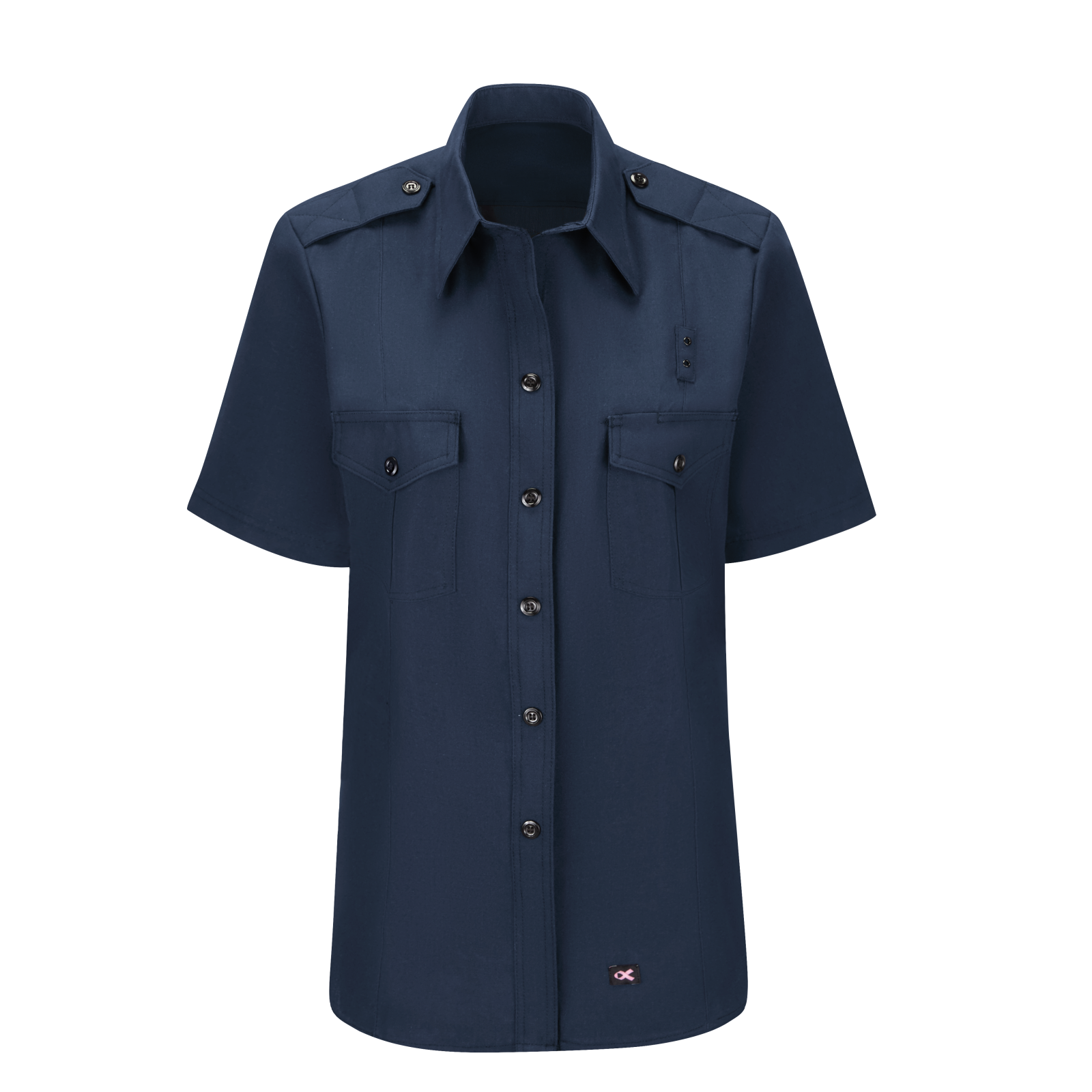 Workrite Women's Short Sleeve Classic Fire Chief Shirt (FSC3) | The Fire Center | Fuego Fire Center | Store | FIREFIGHTER GEAR | This short sleeve button front women's fire chief shirt has a badge tab with metal eyelets and decorative epaulets. This classic silhouette features a double-needle topstitching on the front placket and spade chest pockets and flaps with hook-and-loop closures for secure storage.