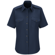 Workrite Women's Classic Short Sleeve Fire Chief Shirt (FSC7) | The Fire Center | Fuego Fire Center | Store | FIREFIGHTER GEAR | Made with durable, flame-resistant Nomex® IIIA fabric and autoclaved with our proprietary PerfectPress® process to give you a professional appearance that lasts. Designed specifically with women in mind.