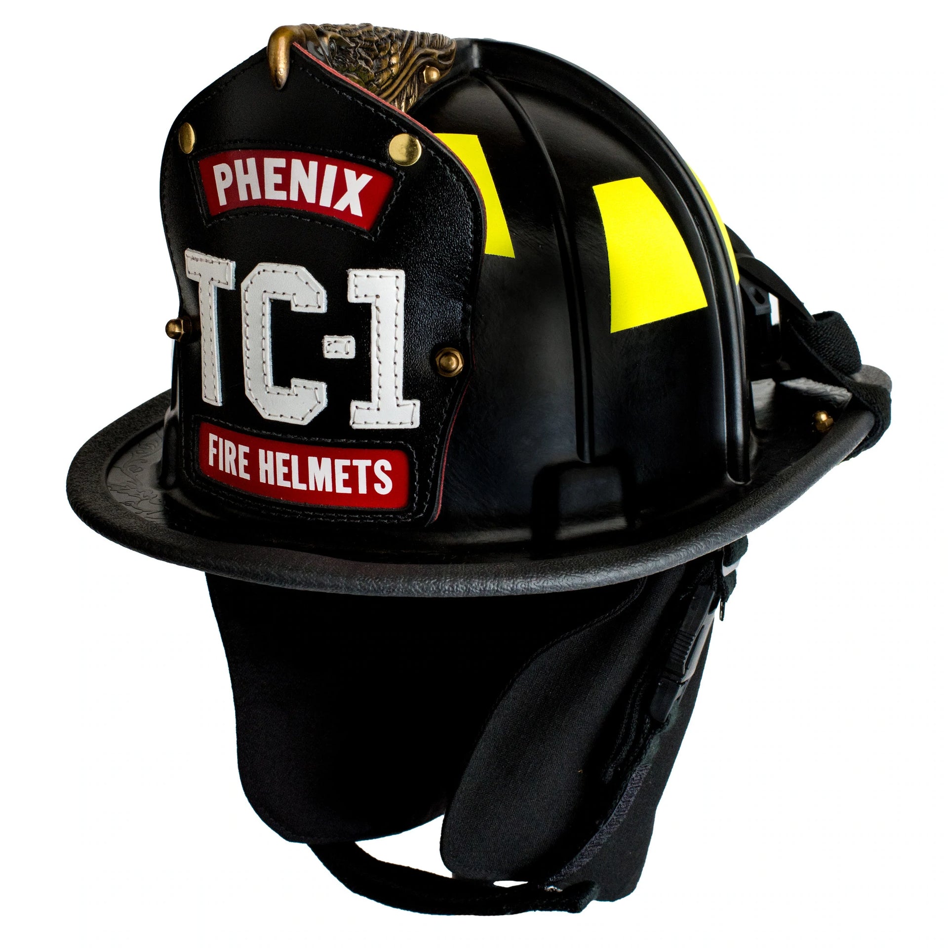 Phenix Technology TC1 Traditional Composite Firefighter Helmet | The Fire Center | The Fire Store | Store | Fuego Fire Center Phenix Technology Inc.’s Traditional Composite helmet boasts a low center of gravity and is center balanced, thus, promoting a very low degree of neck fatigue. Phenix’s traditional composite models interface with any SCBA mask. Compliant to current OSHA and NFPA 1971 standard