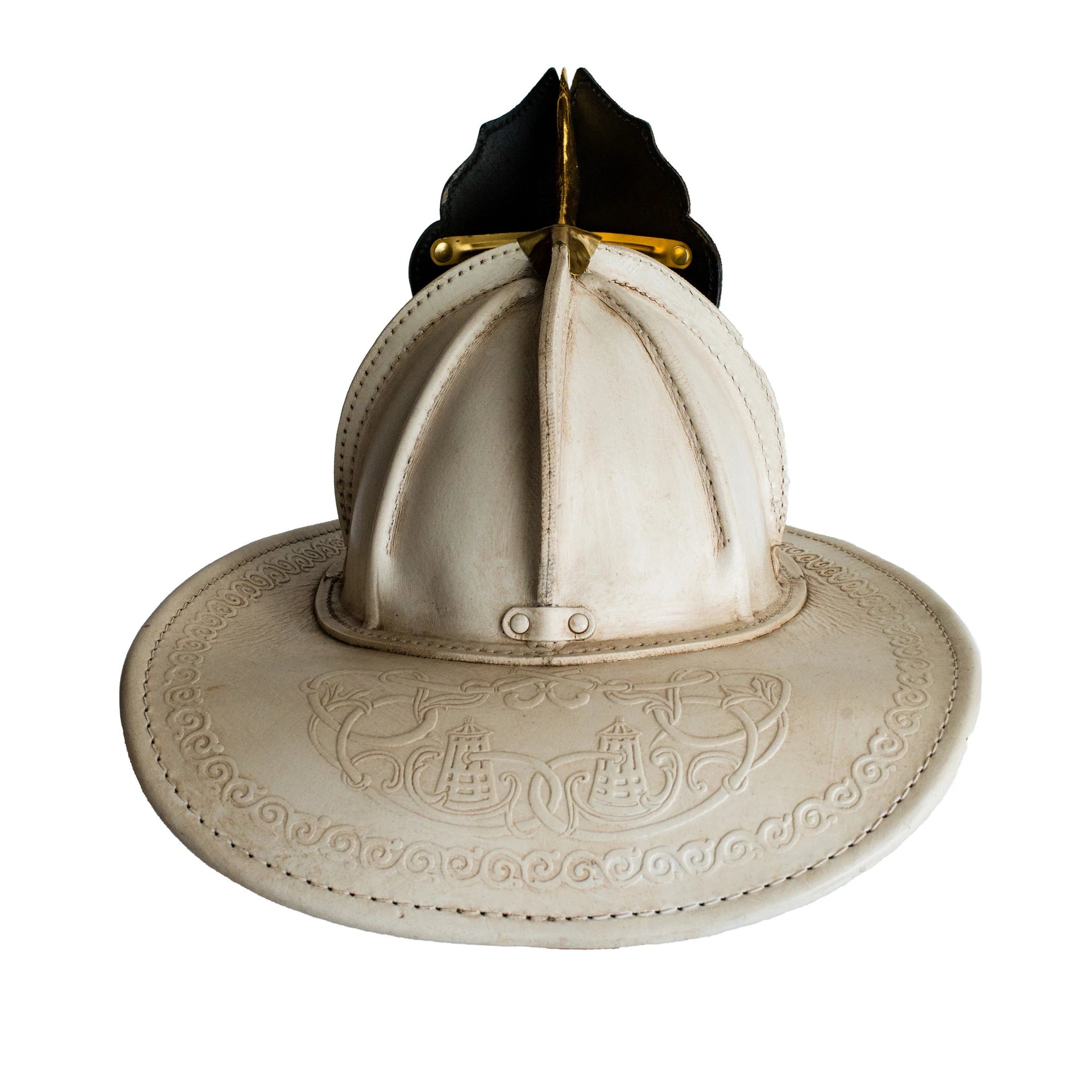 Phenix Leather Collectibles- The San Franciscan | The Fire Center | Fuego Fire Center | Store | FIREFIGHTER GEAR | FREE SHIPPING | With the same quality and attention to detail you would expect from our fire helmets we bring you our custom presentation leather helmet.  These helmets make wonderful presentation pieces and can be customized with your logo, creed, motto, etc.