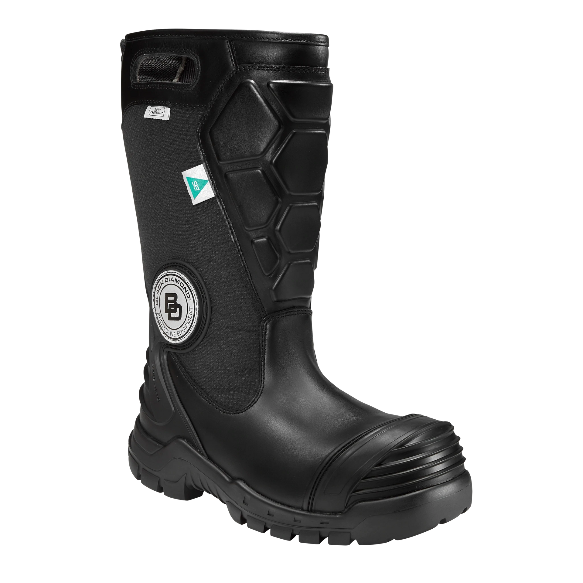 Black Diamond X2 Leather Fire Boot, 14" | The Fire Center | The Fire Store | Store | Fuego Fire Center | Firefighter Gear | Every pair of X2 boots can be custom fit to your feet! Our exclusive innovation reduces heel slippage to increase mobility while keeping your foot in place where and when it’s most important. 3-density, multi-fit, removable footbed with TPU heel cradle for comfort, anti-odor, anti-fungal, breathable and shock absorption for overtime comfort.