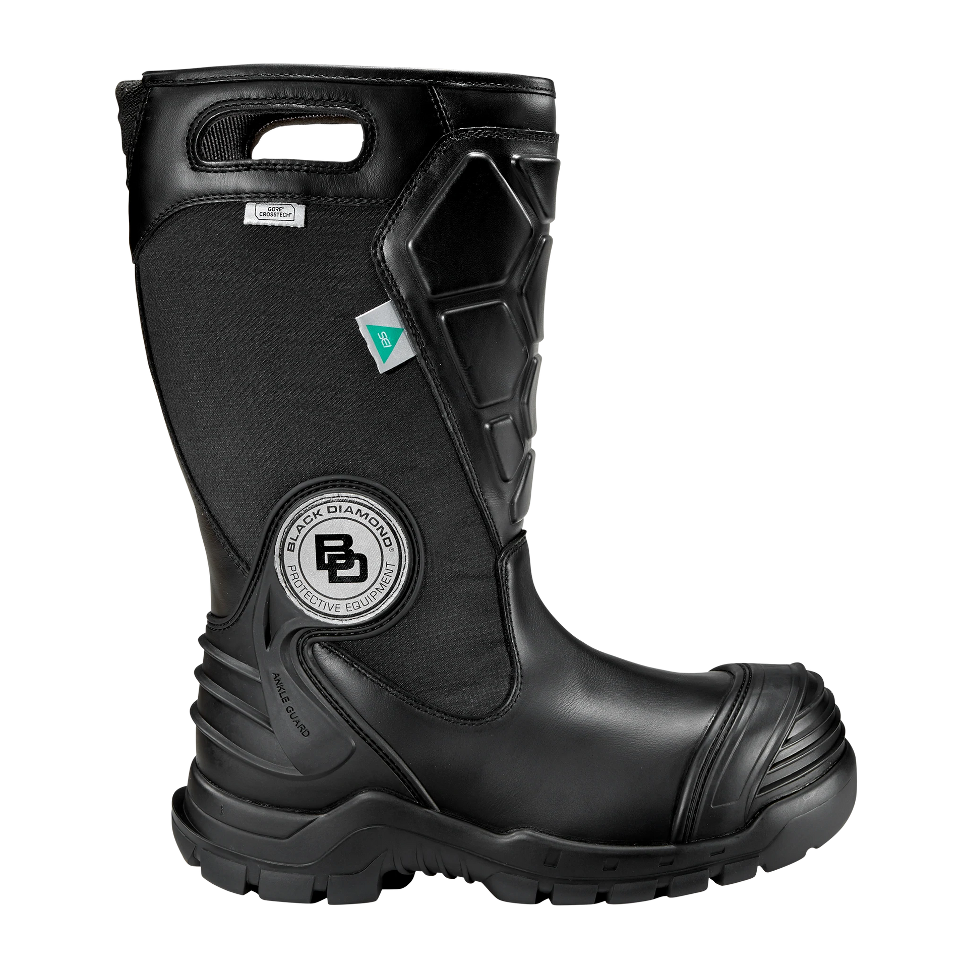 Black Diamond X2 Leather Fire Boot, 14" | The Fire Center | The Fire Store | Store | Fuego Fire Center | Firefighter Gear | Every pair of X2 boots can be custom fit to your feet! Our exclusive innovation reduces heel slippage to increase mobility while keeping your foot in place where and when it’s most important. 3-density, multi-fit, removable footbed with TPU heel cradle for comfort, anti-odor, anti-fungal, breathable and shock absorption for overtime comfort.