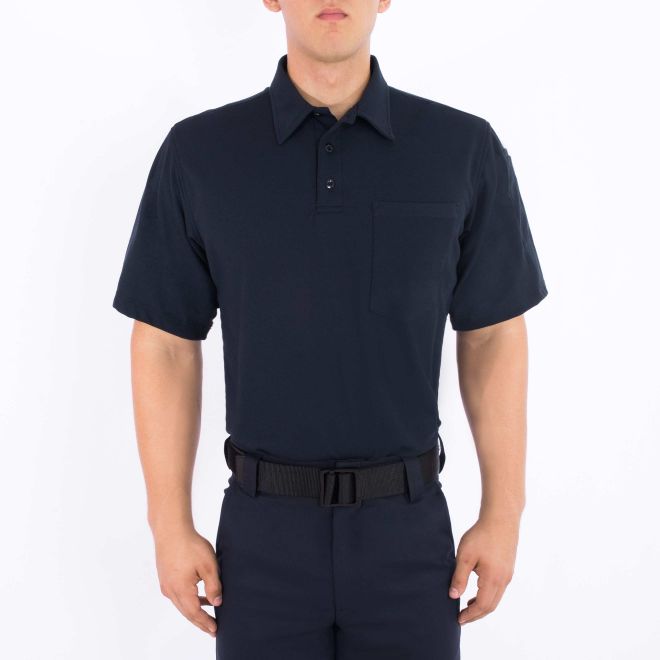 Blauer BiComponent Polo Shirt with Pocket (8131-3) | The Fire Center | Fuego Fire Center | Store | FIREFIGHTER GEAR | FREE SHIPPING | Our unique bicomponent fabric combines the comfort of cotton on the inside with no-fade polyester on the outside. Chest pocket and double pen pocket on sleeve store your gear close at hand.