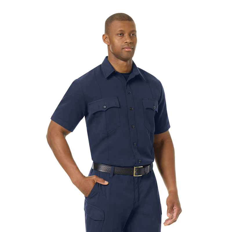 Introducing our new Station No. 73 Collection. Contemporary flame-resistant station wear built with functionality, comfort and NFPA® 1975 compliance in mind. Developed with extra features that enhance daily wear and fabric that more effectively wicks moisture from the skin to help reduce heat stress when things heat up. No badge tab. No epaulets.